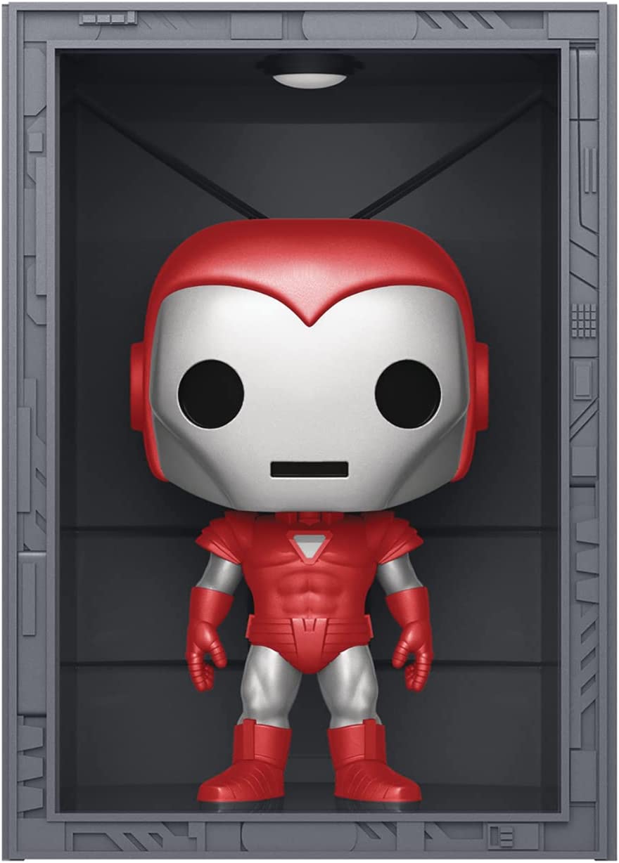 Figurina Funko POP! Deluxe: Iron Man - Hall of Armor (Model 8 Silver Centurion) (Metallic) (PX Previews Exclusive) #1038