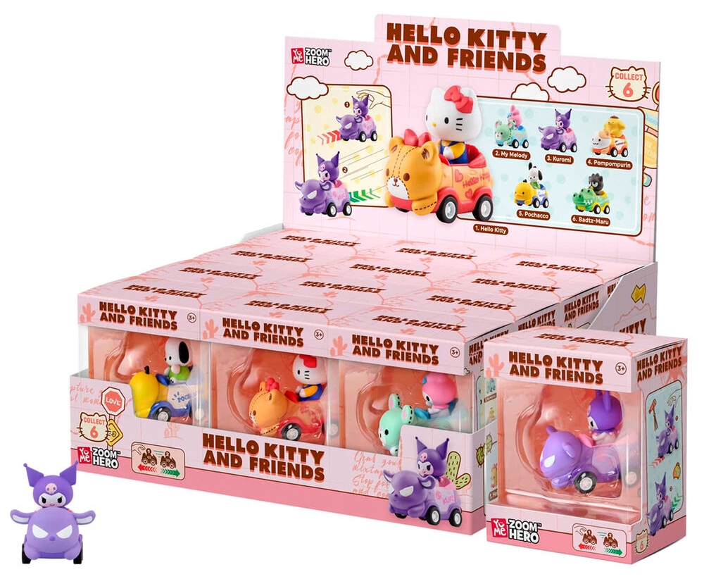 Figurină YuMe Animation: Sanrio - Hello Kitty, Zoom Hero  Series 1, sortiment