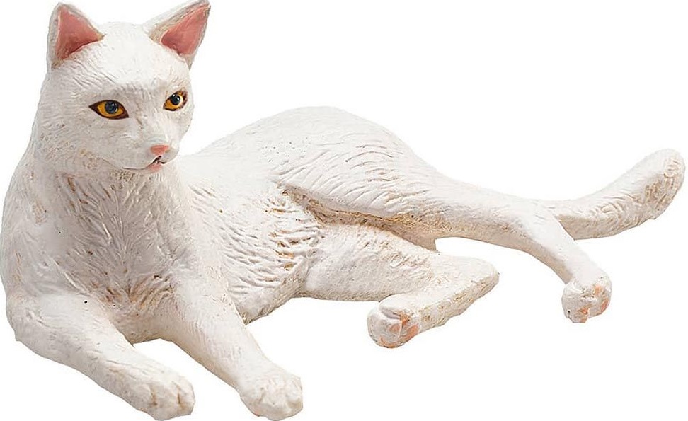 Figurina Mojo Animal Planet - Pisica, alba, culcata