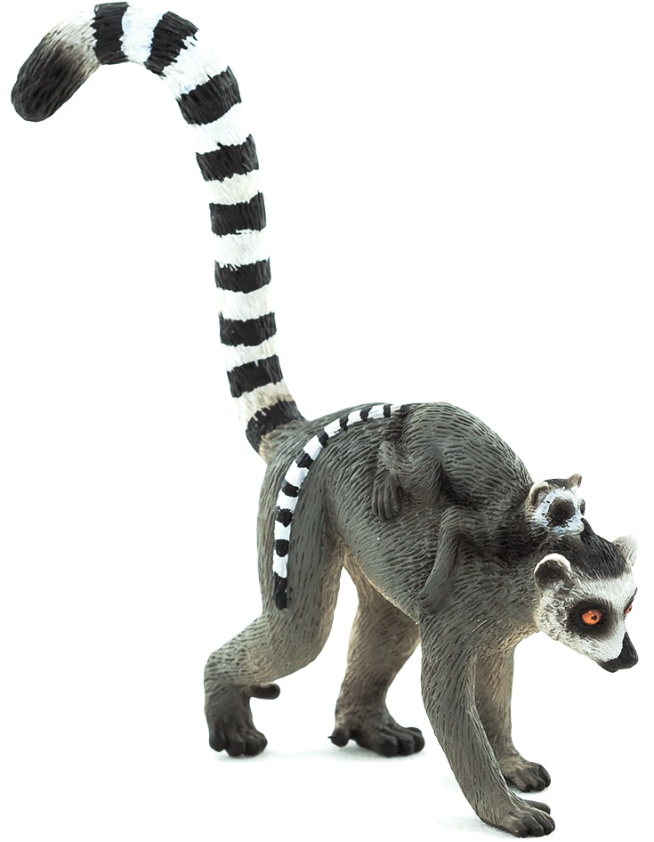 Figurina Mojo Wildlife - Lemur cu pui Lemur