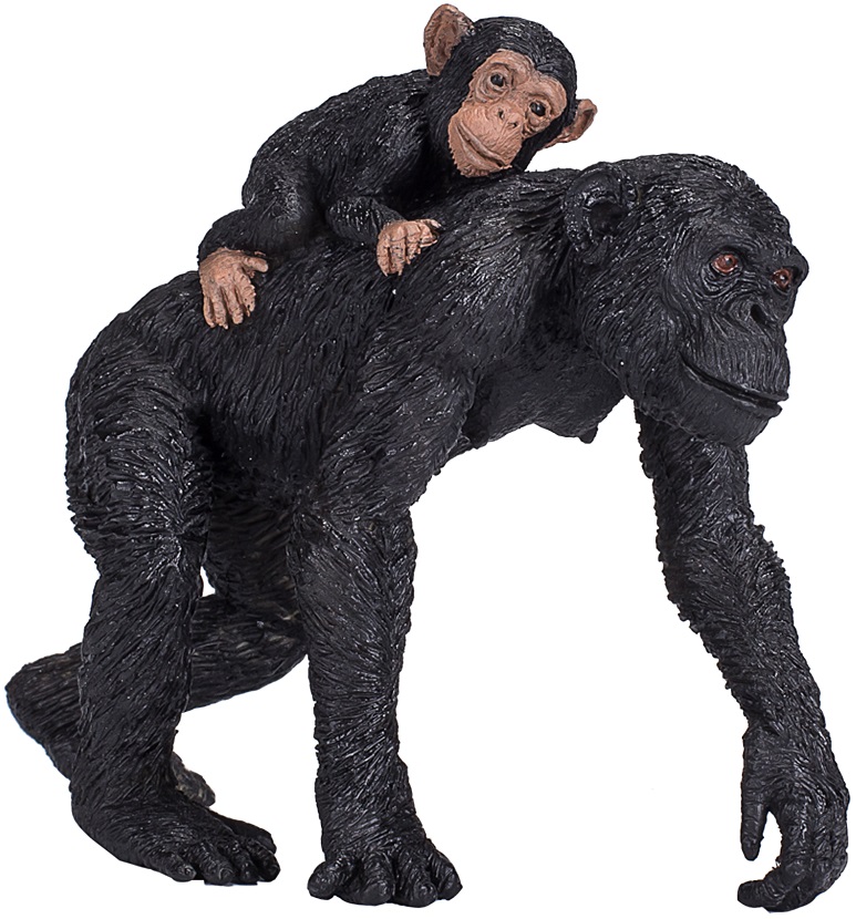 Figurina Mojo Wildlife - Cimpanzeu cu pui