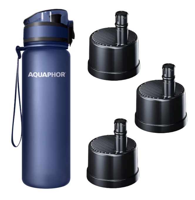 Sticlă de apă filtrantă Aquaphor - City, 0.5 l, 3 filtre, nave