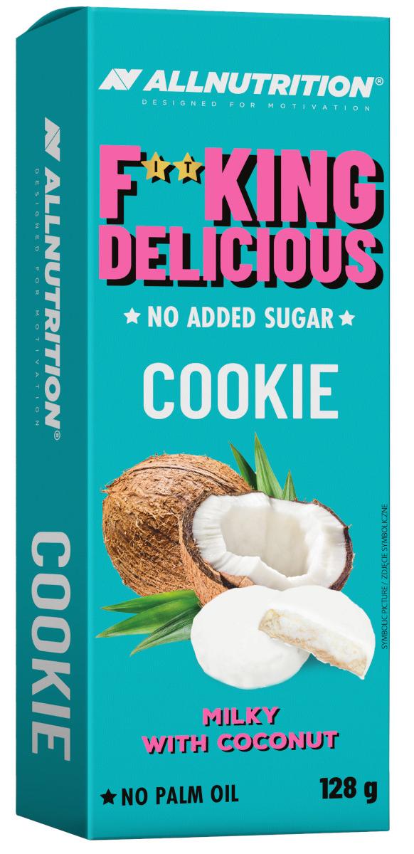 Fitking Delicious Cookie, lapte și cocos, 128 g, AllNutrition