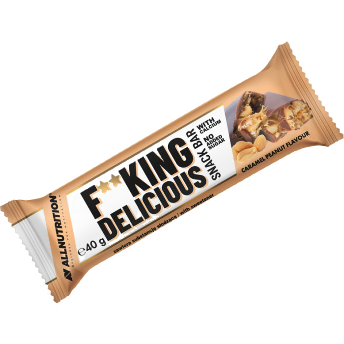 Fitking Delicious Snack Bar, caramel și arahide, 40 g, AllNutrition