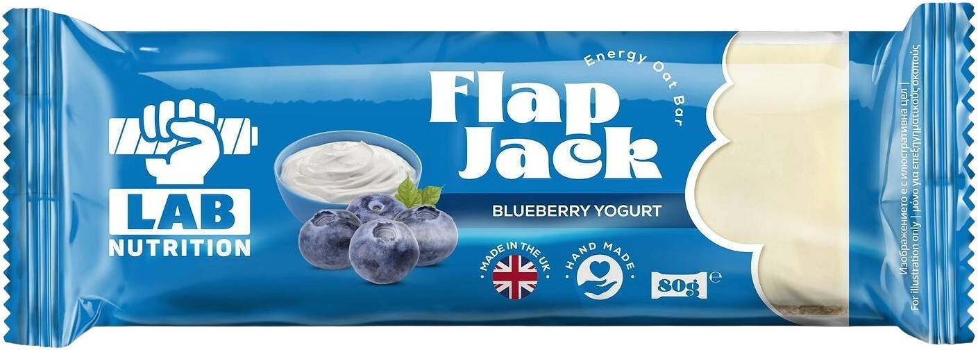 Flap Jack, afine și iaurt, 80 g, Lab Nutrition