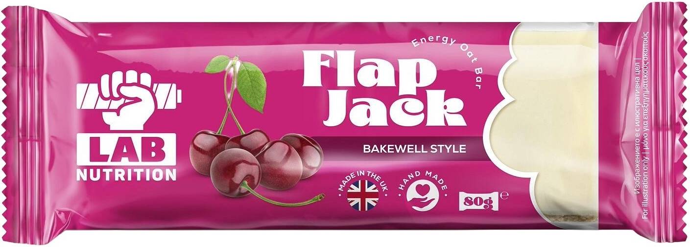 Flap Jack, cireșe bakewell, 80 g, Lab Nutrition