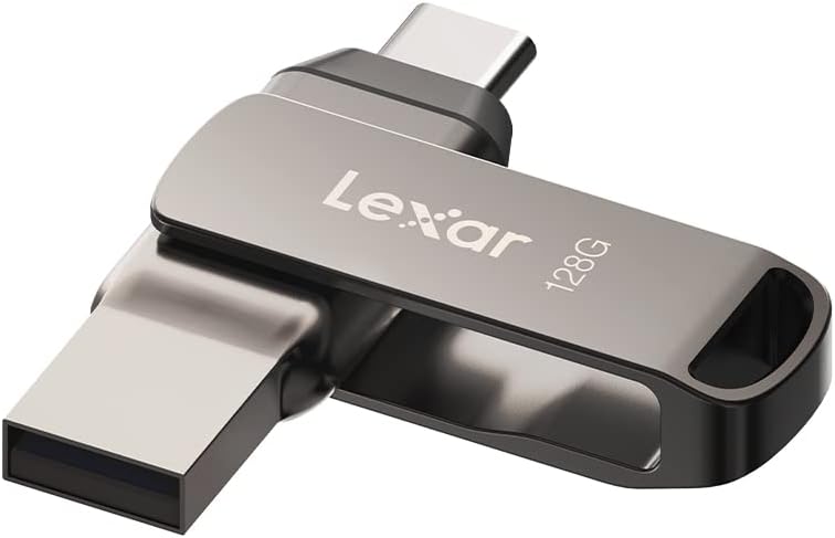 Memorie flash Lexar JumpDrive - D400, 128GB, USB-A/C 3.1, argintiu