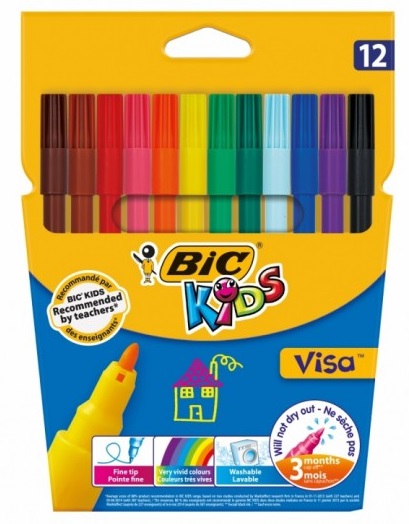 Carioci lavabile Visa 2 mm 12 buc BIC Kids Carioci lavabile Visa 2 mm 12 buc BIC - imagine 2