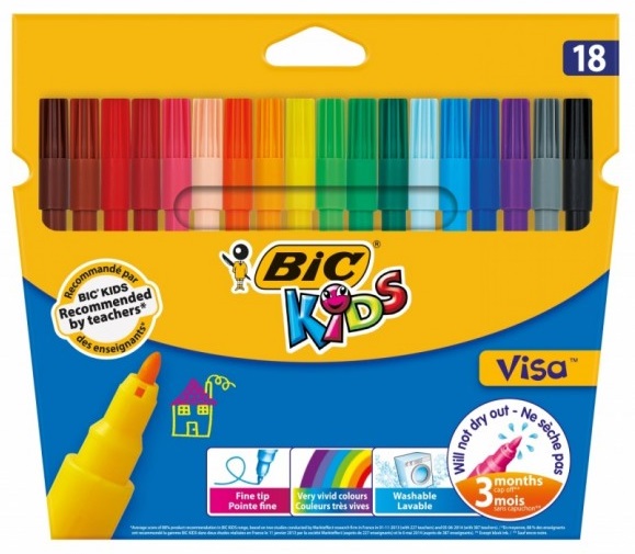 Carioci lavabile Visa 2 mm 18 buc BIC Kids Carioci lavabile Visa 2 mm 18 buc BIC Kids - imagine 2