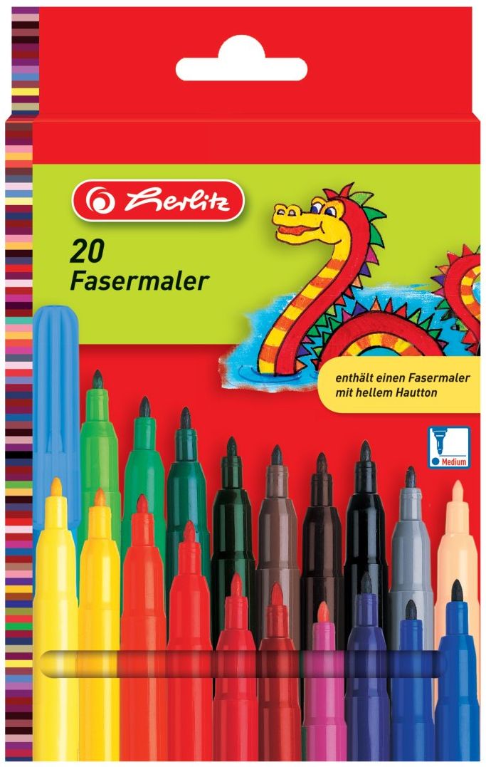 Carioci Herlitz, 2 mm, 20 Bucati, Diverse Culori - imagine 2