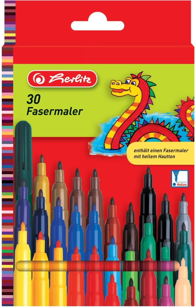 Carioci Herlitz, 2 mm, 30 Bucati, Diverse Culori - imagine 2