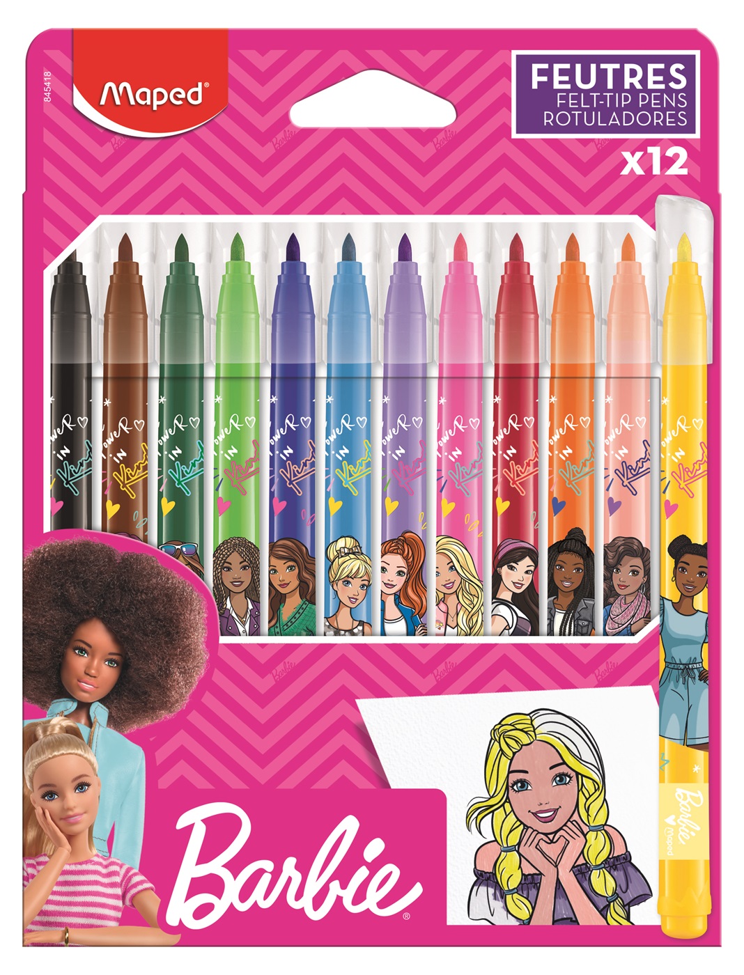 Set carioci Maped Barbie - 12 culori