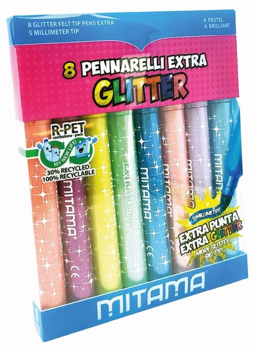 Carioci  Mitama - Jumbo Extra Glitter, 8 culori