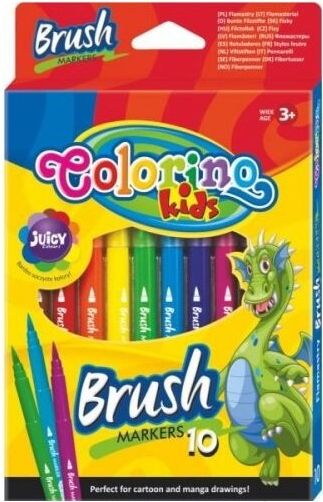 Carioci cu varf tip pensula Colorino Kids - 10 culori