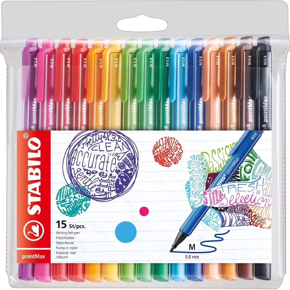 Pixuri marcatoare Stabilo pointMax - 15 culori