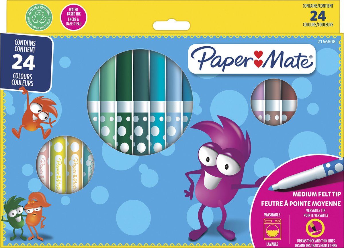 Paper Mate - Colorare pentru copii, 24 de culori