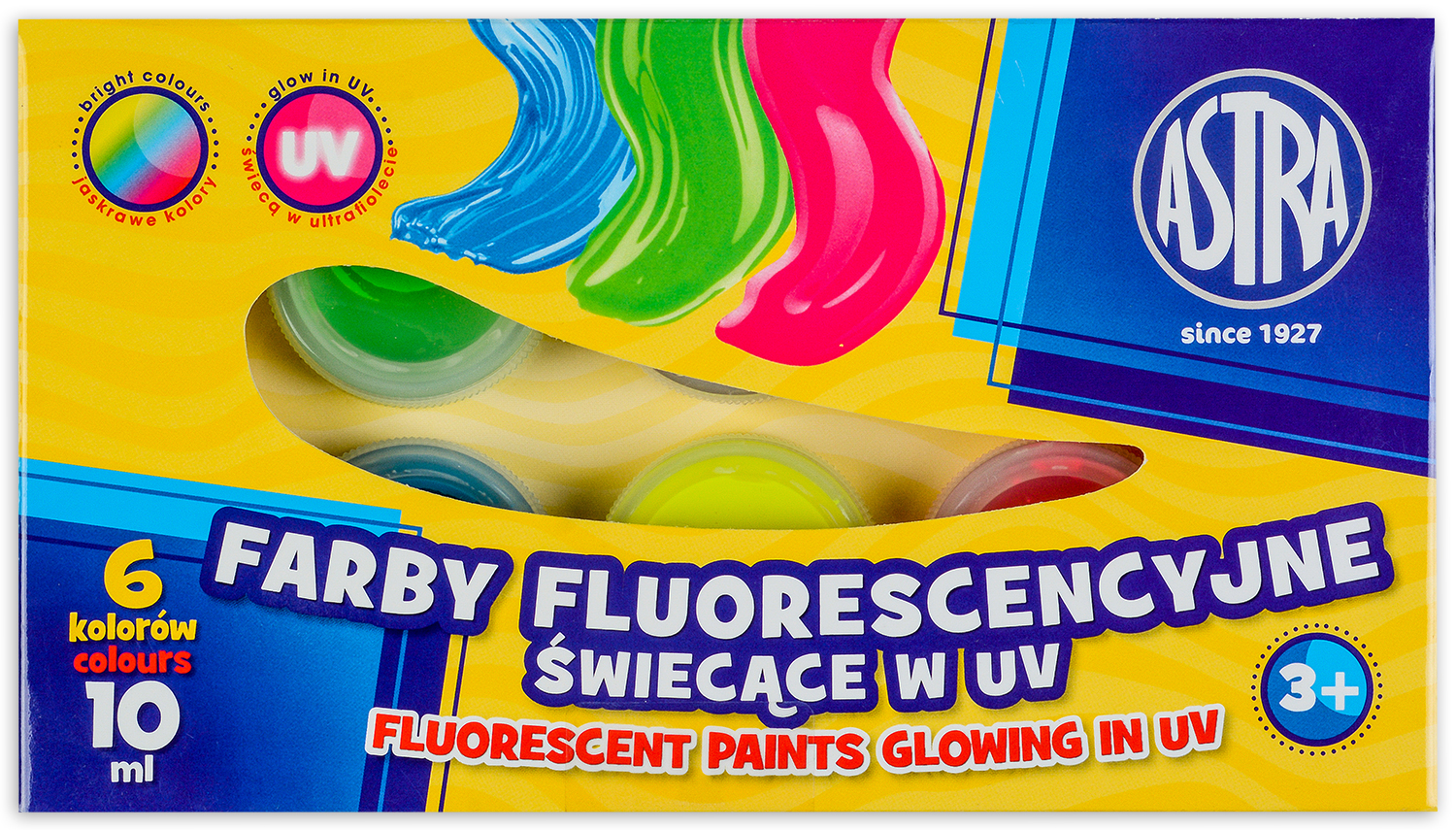 Vopsele fluorescente Astra - 6 culori 10 ml