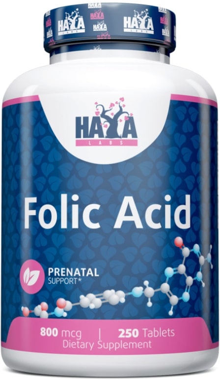 Folic Acid, 800 mcg, 250 tablete, Haya Labs