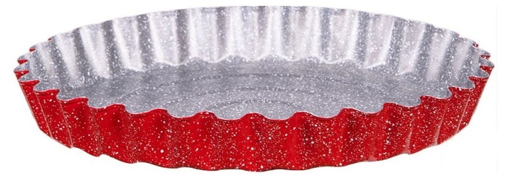 Formă pentru quiche Voltz – V51223RG, 27 x 5,6 cm, oțel carbon, acoperire marmorizată, roșie