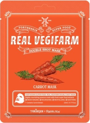 Fortheskin Real Vegifarm Mască facială cu morcovi, 23 ml