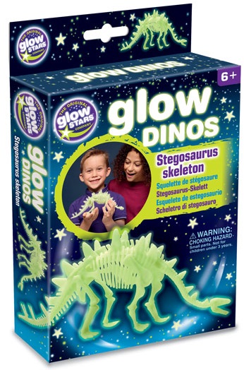Figurina fosforescenta Brainstorm Glow Dinos - Stegosaurus, schelet