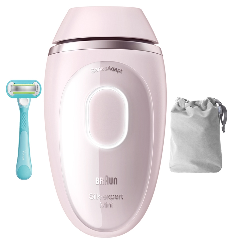Epilator cu lumină pulsată Braun – Silk-expert Mini PL1111, 3 trepte, 1 accesoriu, 300K impulsuri, roz