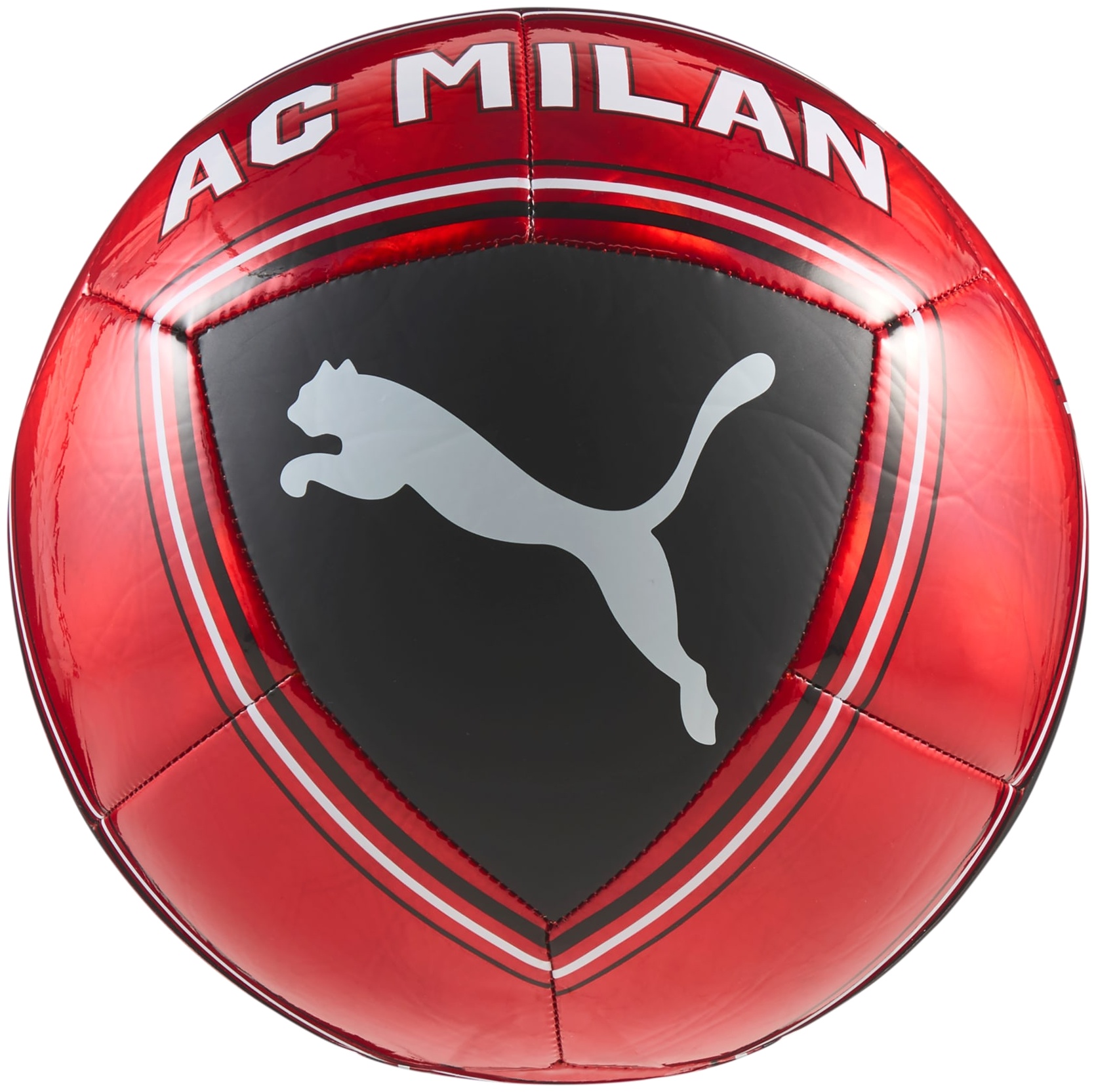 Minge de fotbal Puma - ACM Culture, mărimea 5, negru/roșu