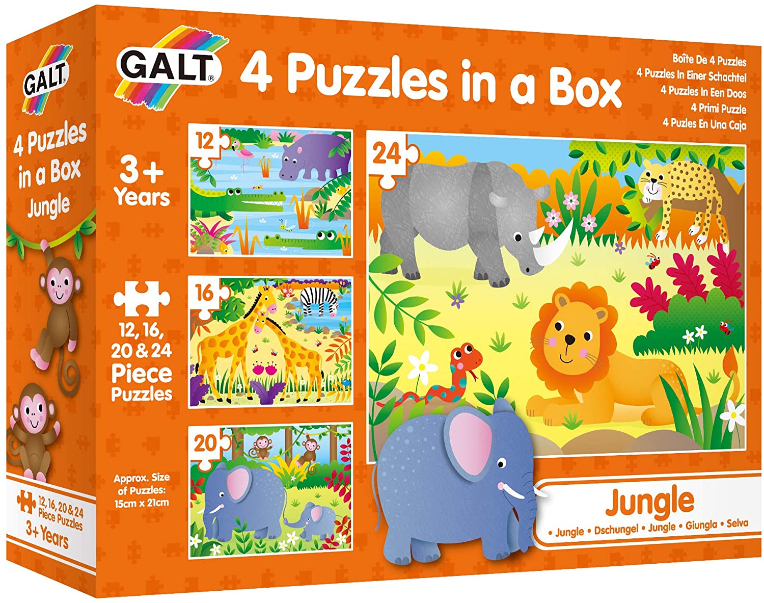 Puzzle 4 in 1 pentru copii Galt - Jungla