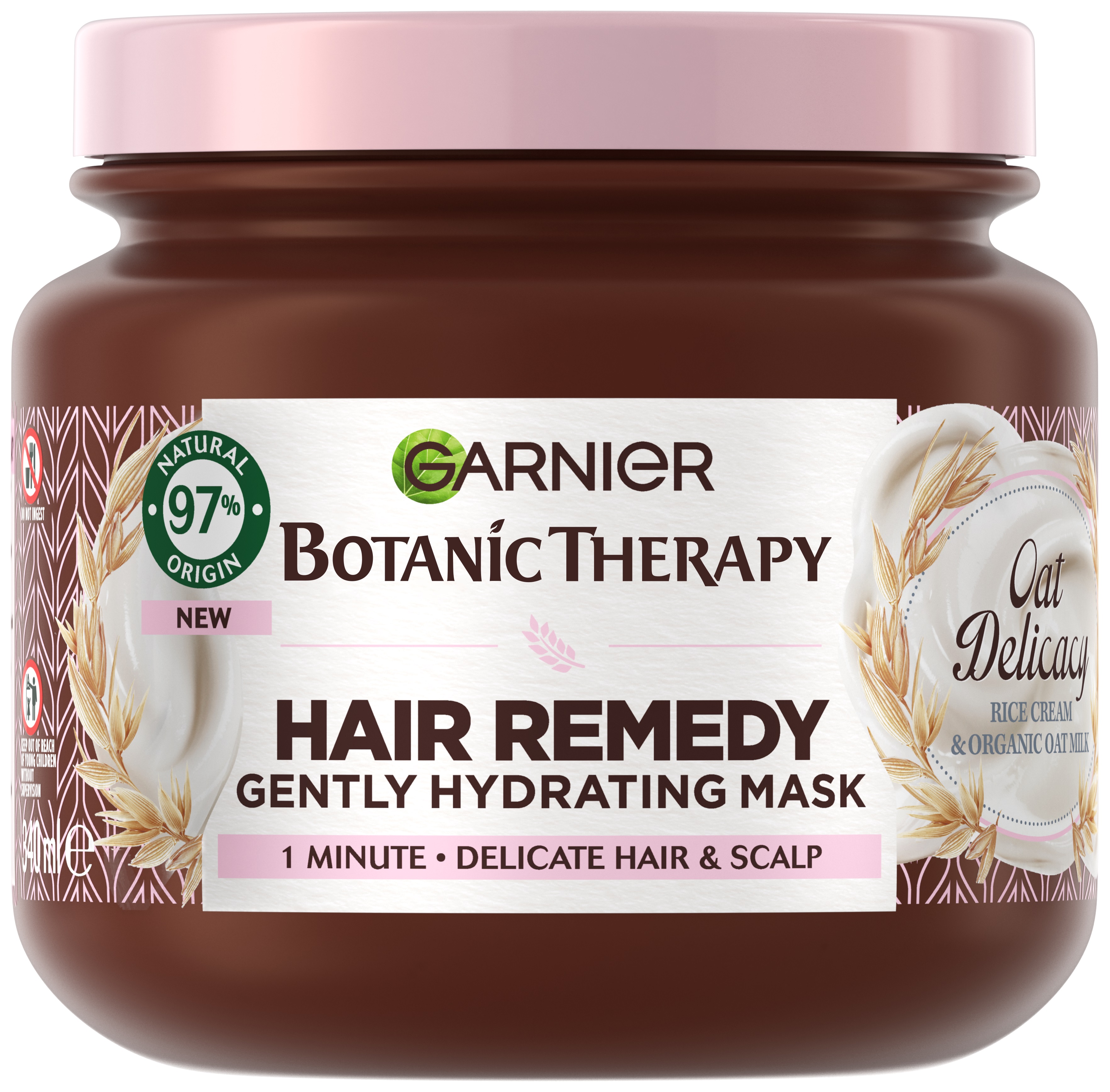 Masca de Par Garnier Botanic Therapy Rice Cream si Organic Oat Milk pentru Par si Scalp Sensibil, 340 ml - imagine 2
