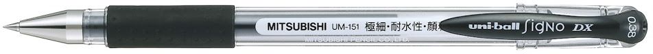 Roller cu gel Uni Signo - UM-151, DX Ultrafine, 0,38 mm, negru