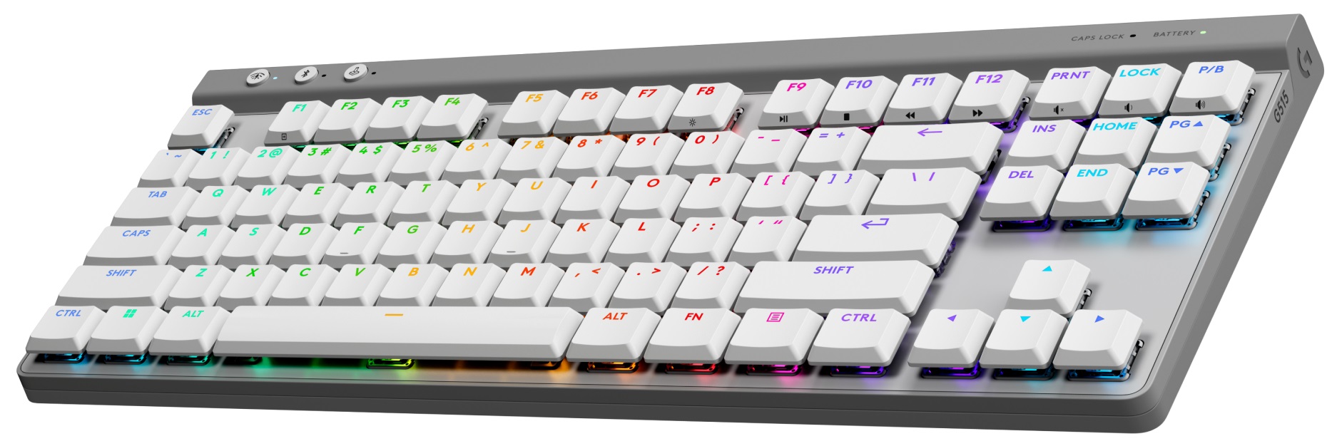 Tastatură gaming Logitech - G515 Lightspeed TKL, wireless, albă