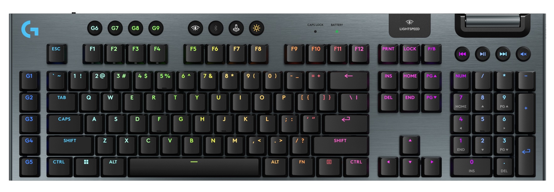 Tastatură gaming  Logitech - G915 X Lightspeed, Tactile, wireless, RGB, negru