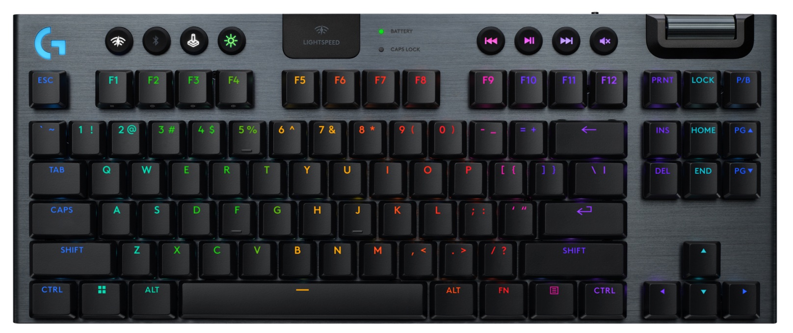 Tastatură gaming Logitech - G915 X Lightspeed TKL Tactile, wireless, RGB, negru