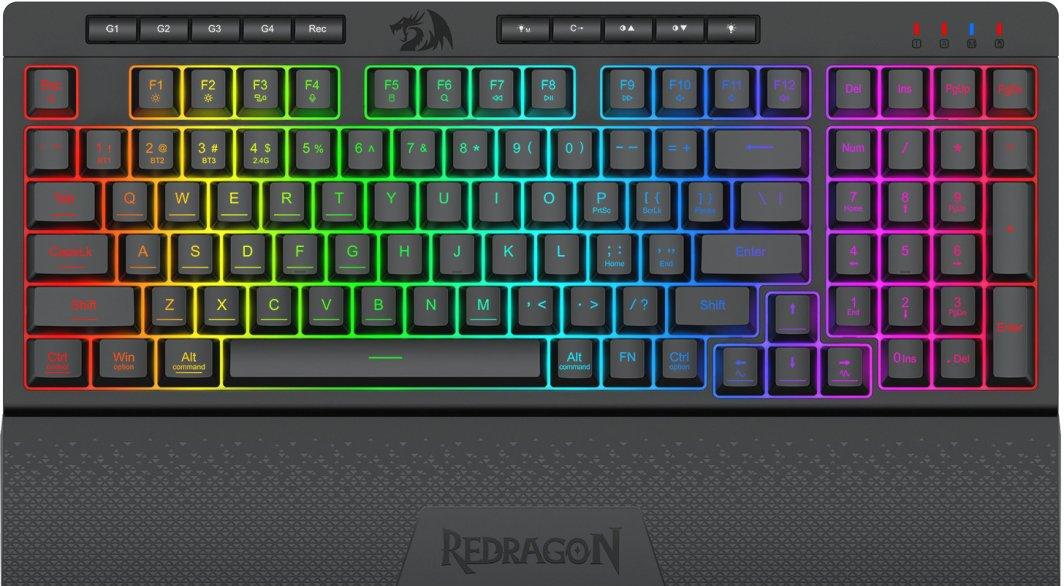 Tastatură gaming Redragon - Shiva Pro 98, wireless, RGB, negru