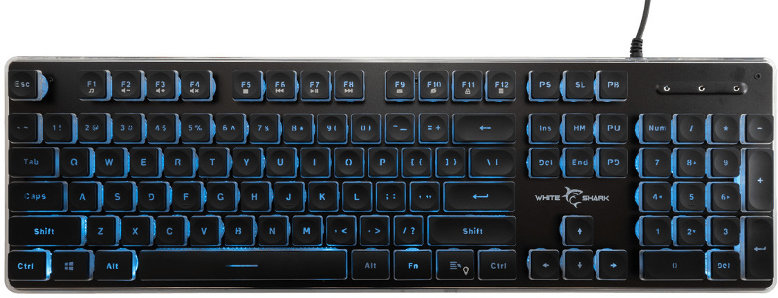 Tastatură gaming White Shark - TACHI, Ice Blue LED, negru