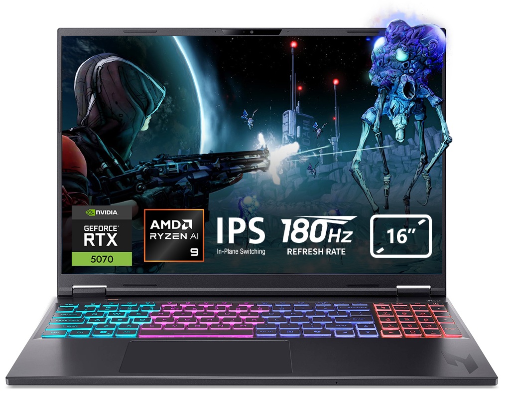 Laptop gaming Acer - Nitro 16S AI AN16S-61-R352, 16'', WUXGA, Ryzen 9, 180Hz, RTX 5070
