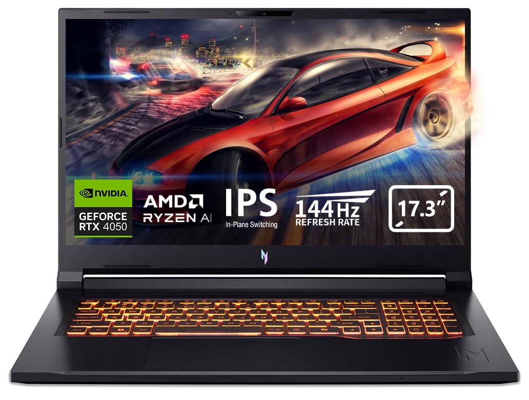 Laptop gaming Acer - Nitro V17 ANV17-61, 17.3'', FHD, Ryzen Al 5, 144 Hz, RTX 4050, 64 GB RAM