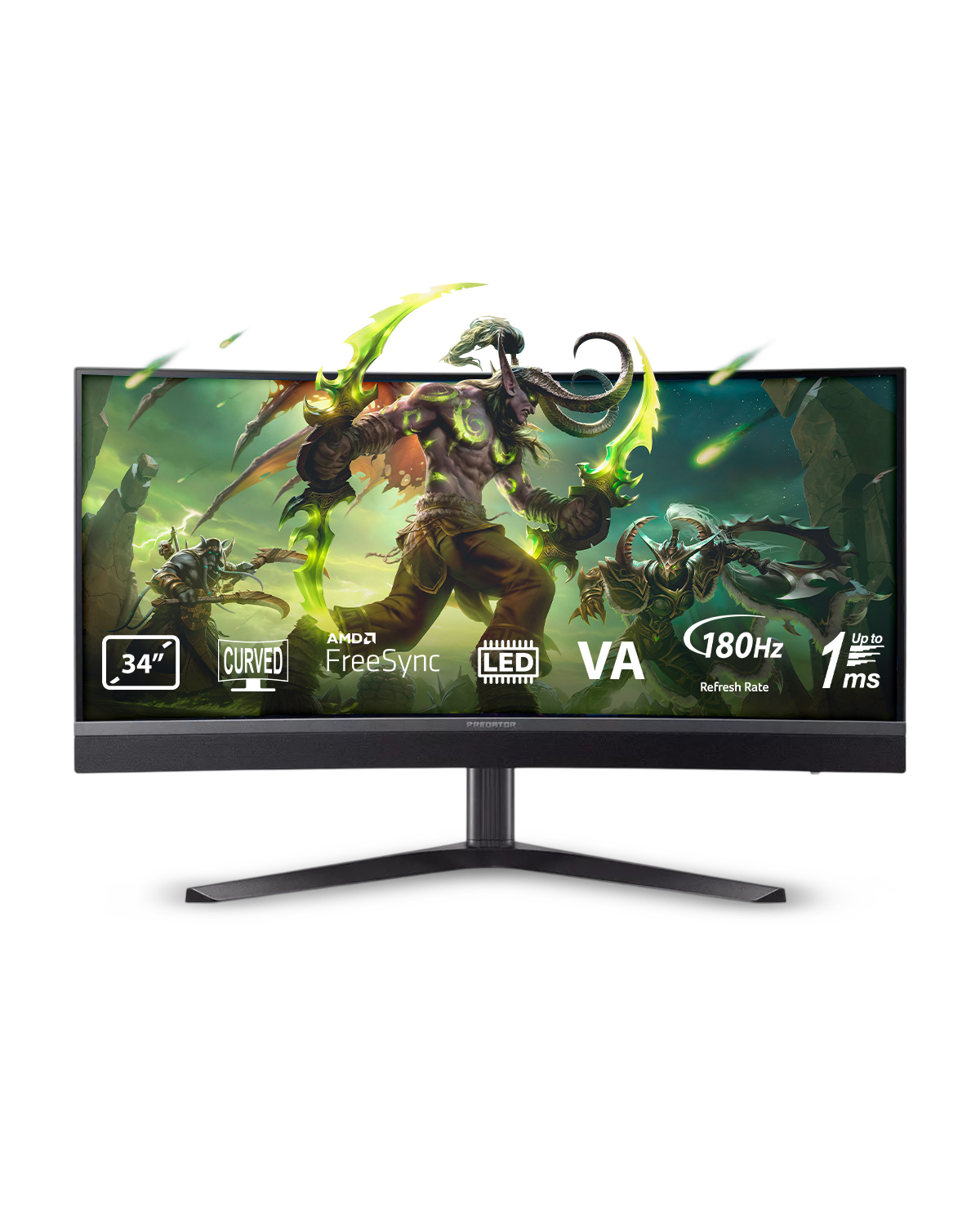 Monitor de gaming  Acer - X34V3bmiiphuzx, 34'', 180Hz, 1ms, Curved