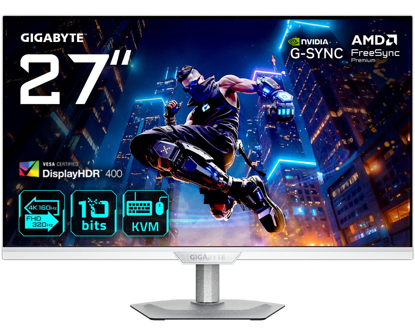 Monitor de gaming Gigabyte - M27UP ICE, 27'', 320Hz, 1ms, alb