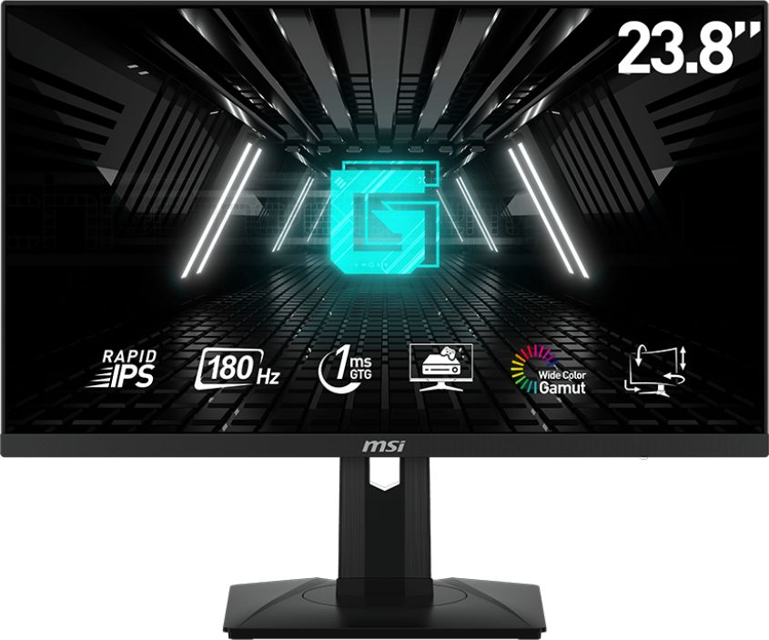 Monitor gaming MSI - G244PF E2, 23.8'', FHD, IPS, 180Hz, 1ms, Adaptive-Sync, negru