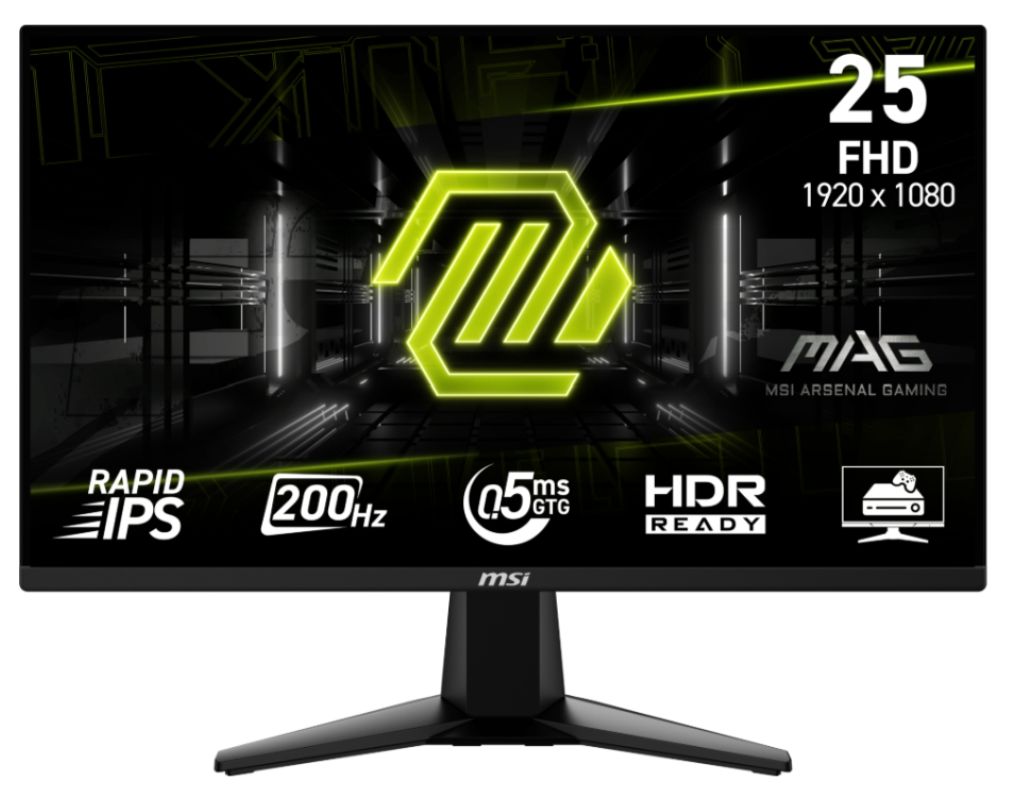 Monitor de gaming  MSI MAG - 255F E20, 24.5'', 200Hz, 0.5ms, negru