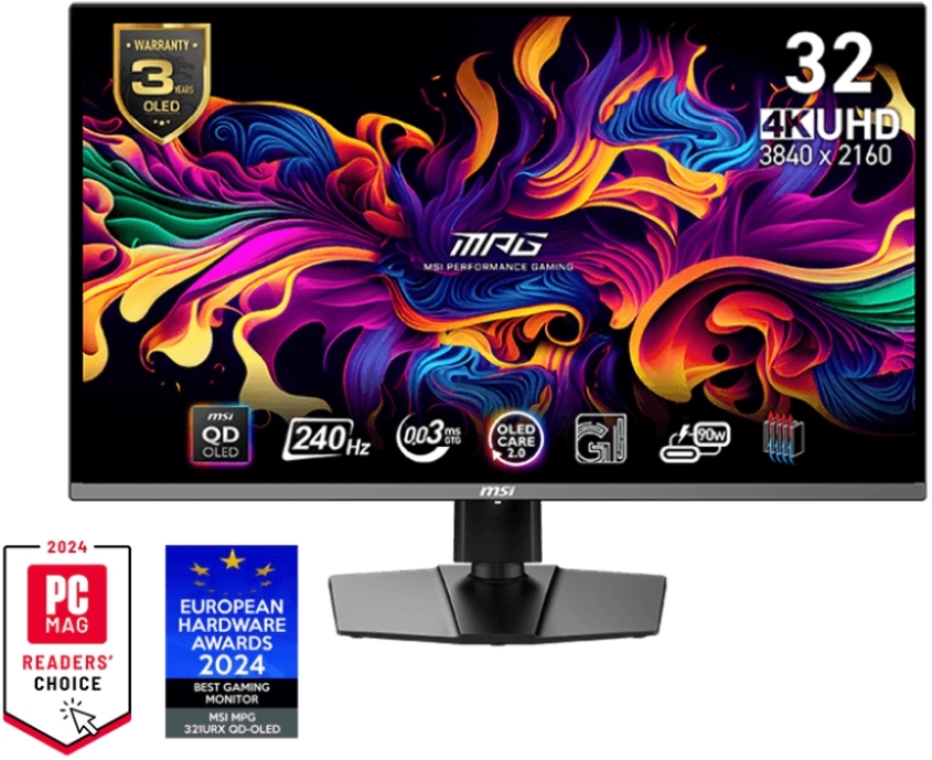 Gaming monitor  MSI - MPG 321URX QD-OLED, 31.5'', 240Hz, 0.03ms