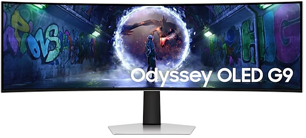 Monitor de gaming Samsung - Odyssey G9, 49'', 240Hz, 0.03ms, OLED, Curved, argintiu