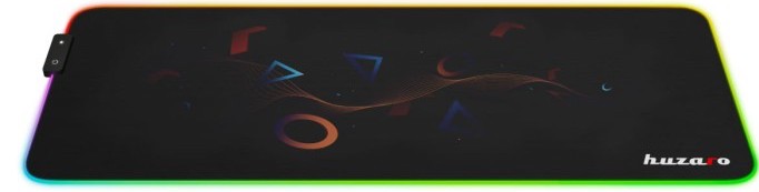 Mousepad Huzaro - 2.0 RGB, XL, moale, negru