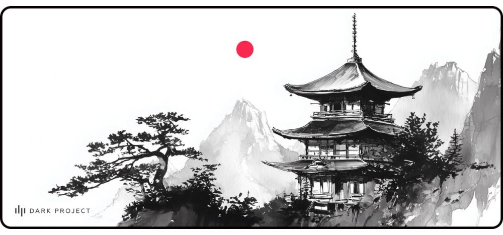 Mousepad gaming Dark Project – FUJI, XL, alb/negru