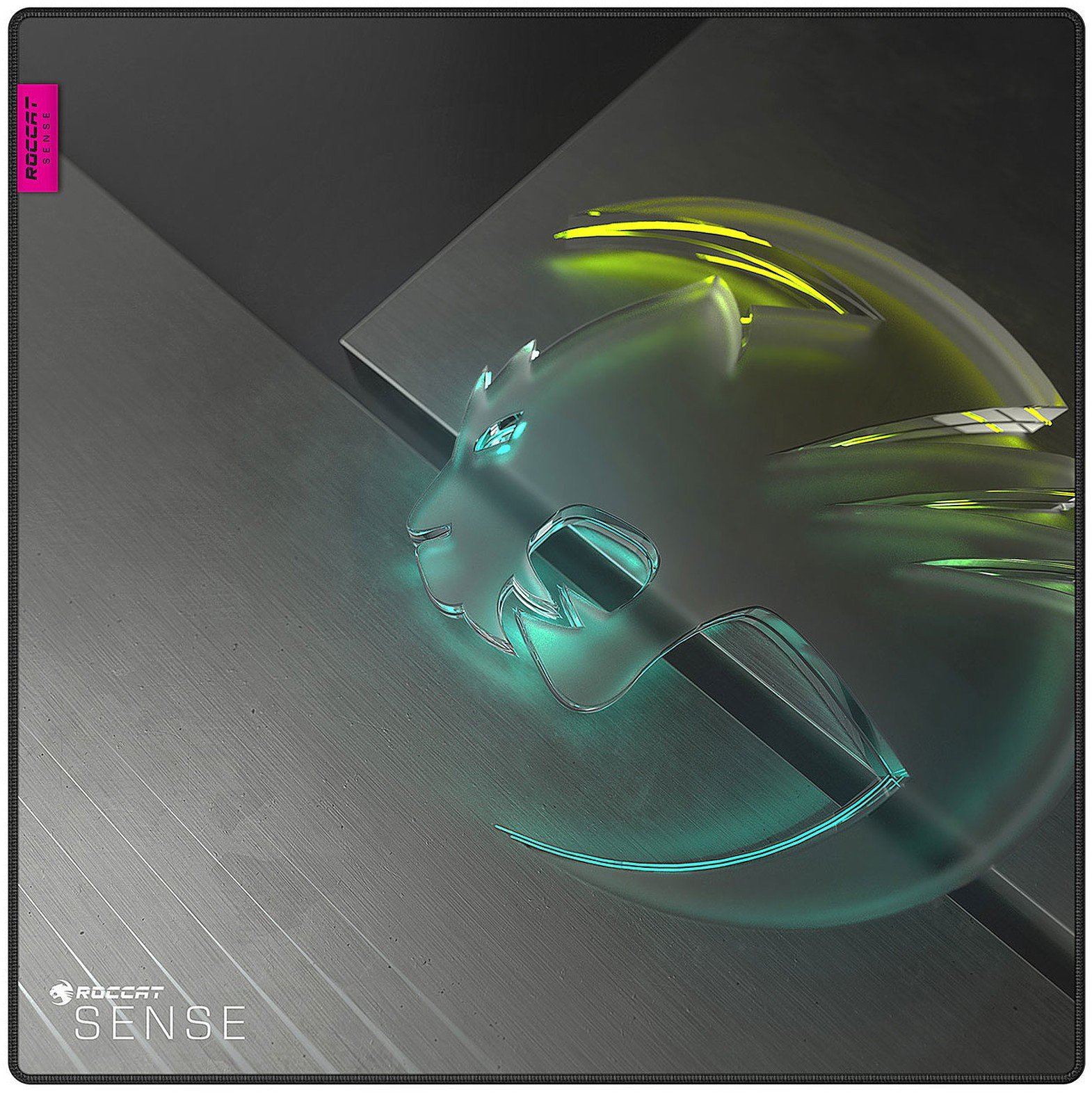 Mousepad gaming ROCCAT - Sense Icon Square, L, moale, negru/gri