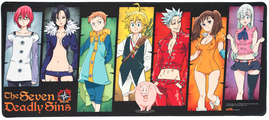 Mouse pad pentru gaming Erik - The Seven Deadly Sins, XL, moale