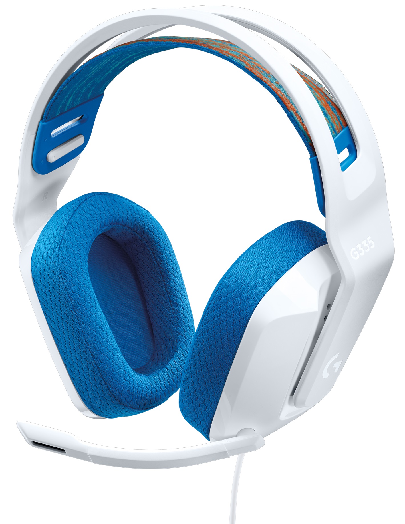 Căști gaming Logitech - G335, alb/albastru