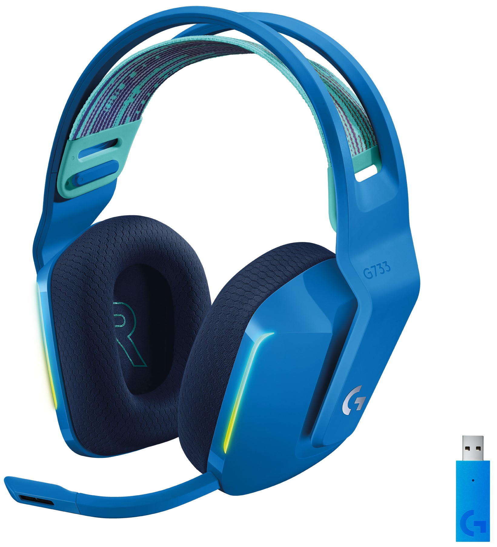 Căști gaming Logitech - G733, wireless, albastre