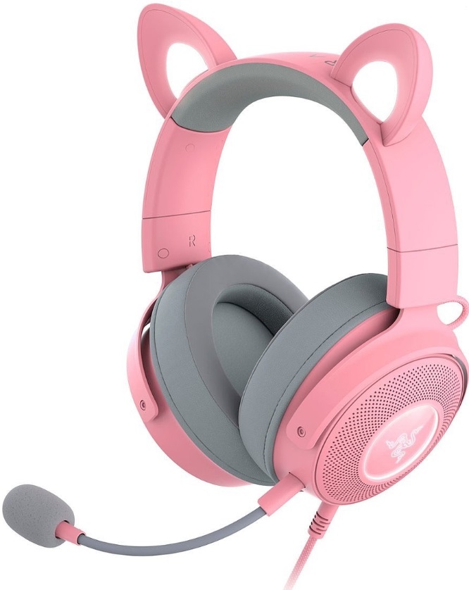 Căști gaming Razer - Kraken Kitty Edition V2 Pro, Quartz